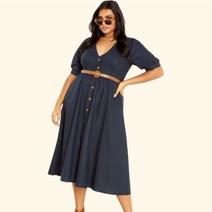 City Chic Sunset stroll dress black sz 24